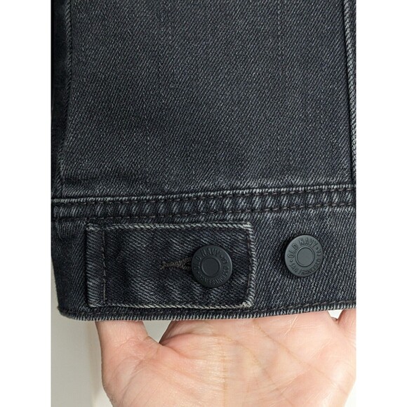 Embroidered Patch Denim Jacket Women’s Size S Old Navy Black Skull Pisces Custom - Picture 8 of 14